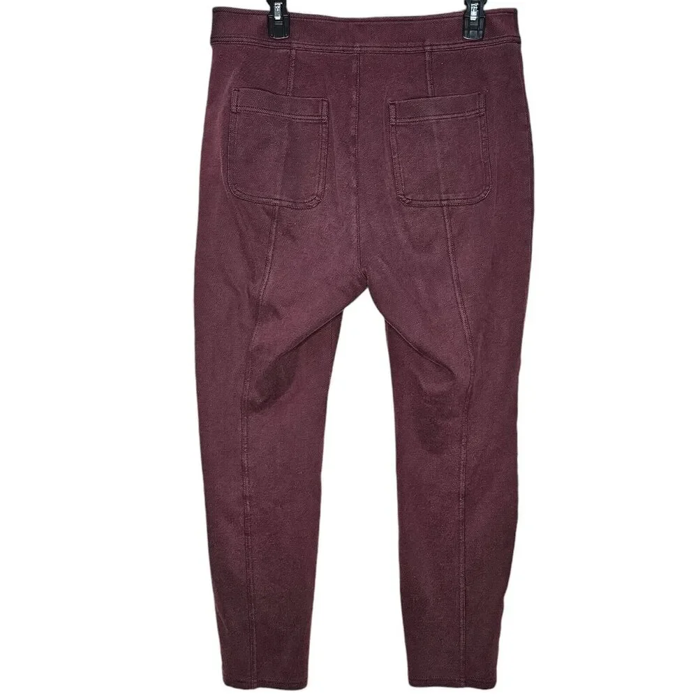 Maeve Anthropologie High Rise Seamed Split Hem Pants In Plum Size 14 Equestrian - Picture 4 of 11